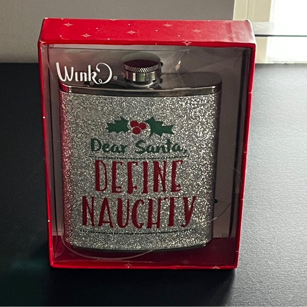 Wink Define Naughty Holiday Flask